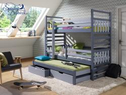 HIPPO trojlôžková poschodová posteľ s úložným priestorom na posteľnú bielizeň Obrázok