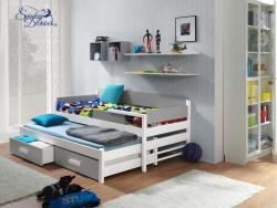 TERRA 2 v kombinácii s nábytkovou doskou masívne drevo dvojlôžková detská posteľ s výsuvným lôžkom s úložným priestorom na posteľnú bielizeň Obrázok